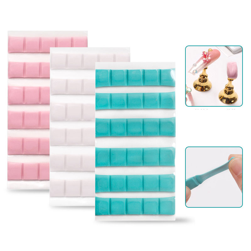Nail Art Viral - 1 แพ็คเล็บกาวกาว Clay Stick สําหรับเล็บเคล็ดลับผู้ถือขาตั้งจอแสดงผลเล็บเล็บปลอม Clay