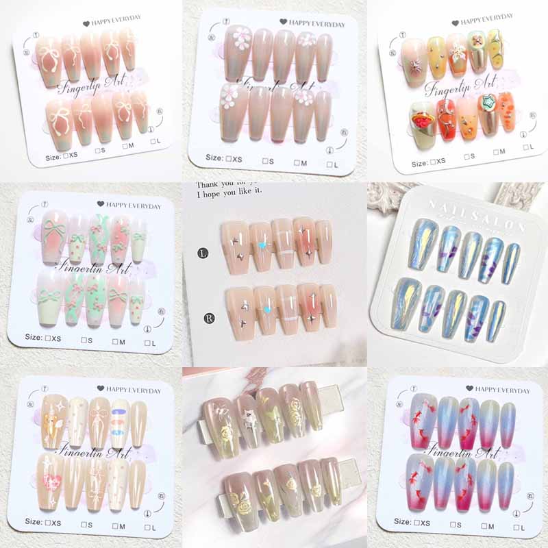 Nail Art Eye Cat - 10 ชิ้นผู้หญิงสไตล์ฝรั่งเศส High End 3D บรรเทากลีบ