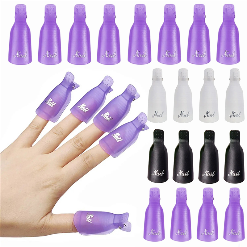 Nail Art Halal - คลิปหนีบเล็บอะคริลิกพลาสติก 10 ชิ้น สำหรับลอกเจลยูวี น้ำยาล้างเล็บ เครื่องมือสำหรับลอกเจล