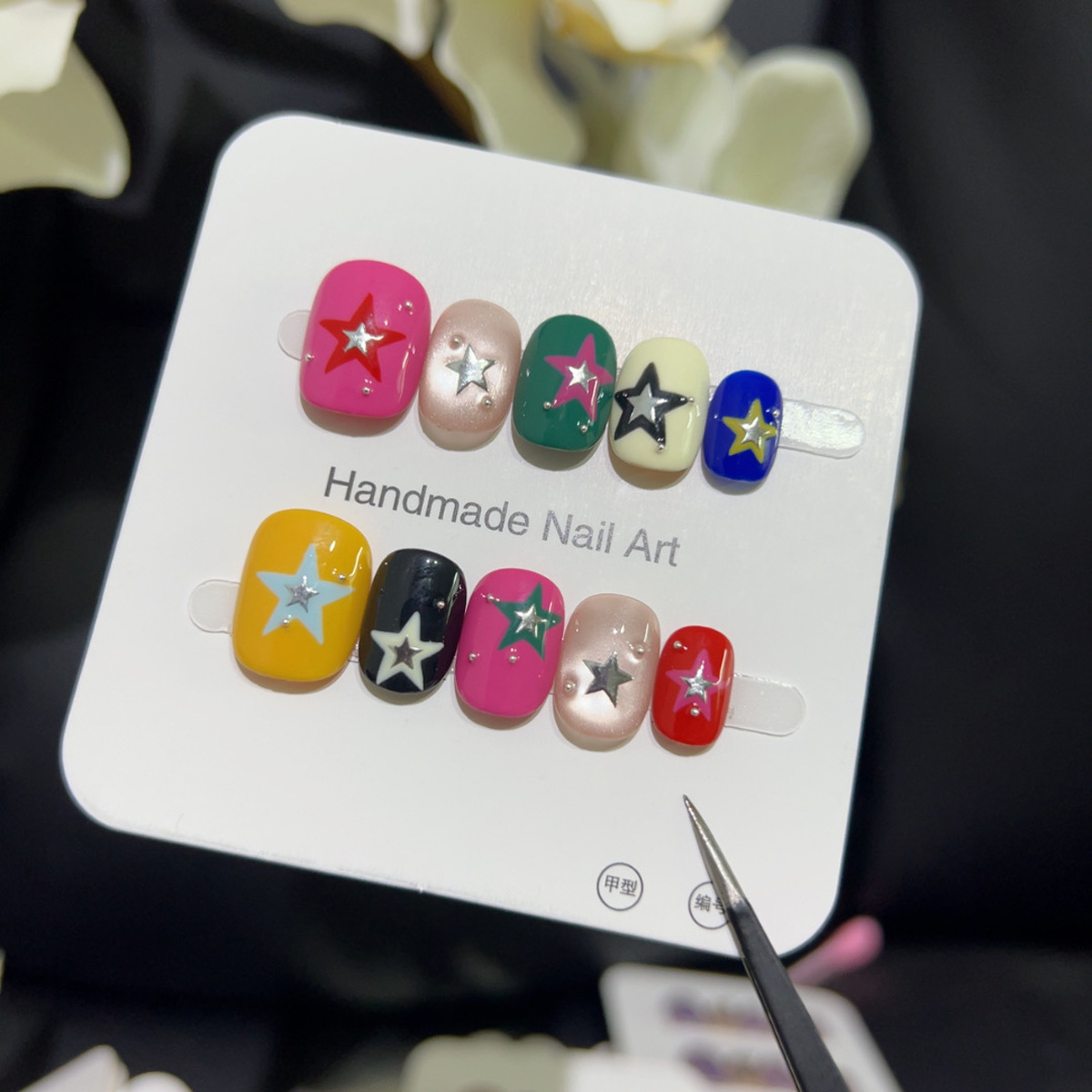 10PCS Glitter Cat Eye สั้นสแคว - Nail Art Eye Cat บทวิจารณ์และราคา