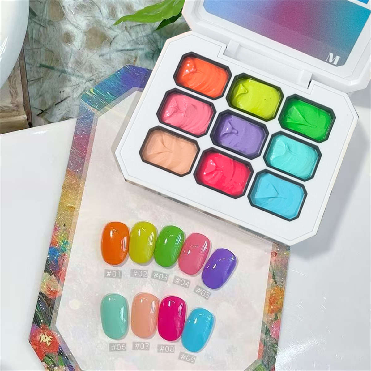 ยาทาเล็บเจล 9 สี 1 ชิ้น สำหรับ - Nail Art Halal บทวิจารณ์และราคา