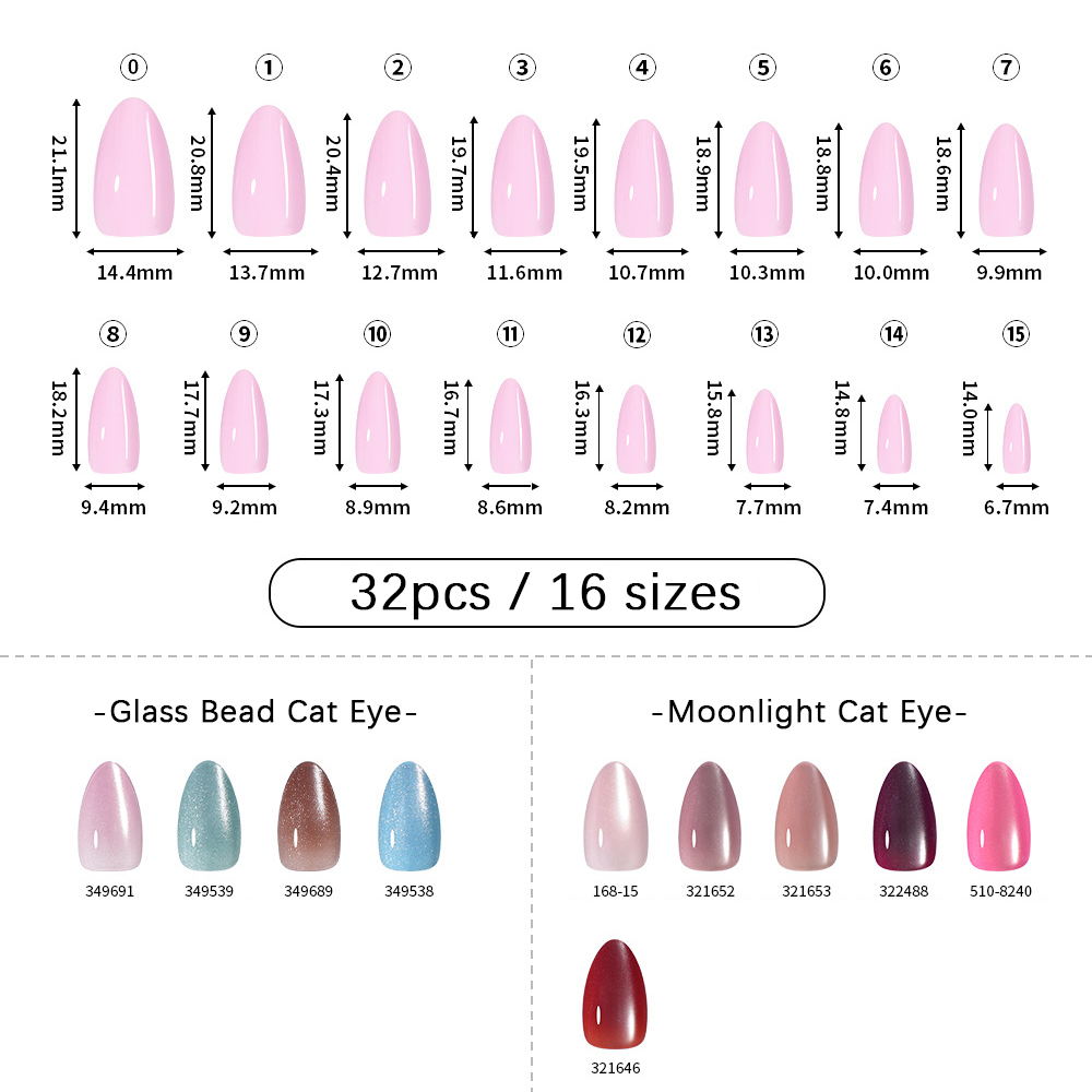 VITAGWX 32 ชิ้น เล็บปลอมแบบกดต - Nail Art Eye Cat บทวิจารณ์และราคา
