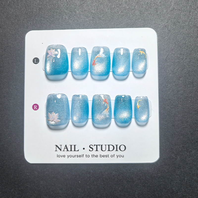 เล็บปลอมแบบกดติดลายตาแมว 10 ชิ - Nail Art Eye Cat บทวิจารณ์และราคา