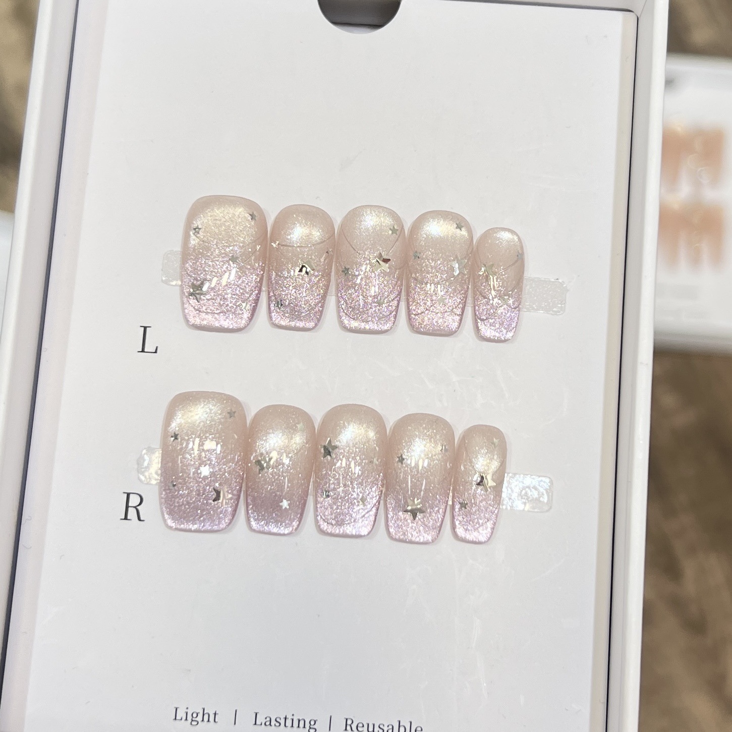 เล็บปลอมแบบกดติด 10 ชิ้น สีฟ้า - Nail Art Eye Cat บทวิจารณ์และราคา