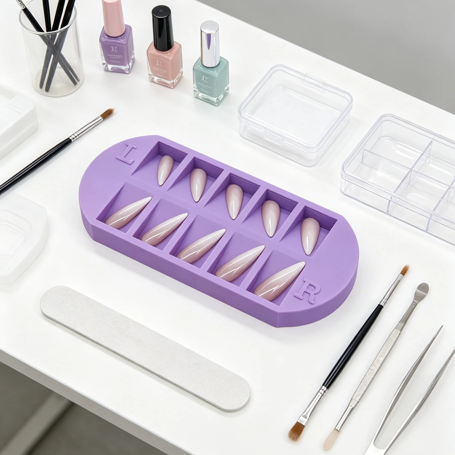ถาดเก็บปลายเล็บ 8 ช่อง พร้อมสั - Nail Art Halal บทวิจารณ์และราคา