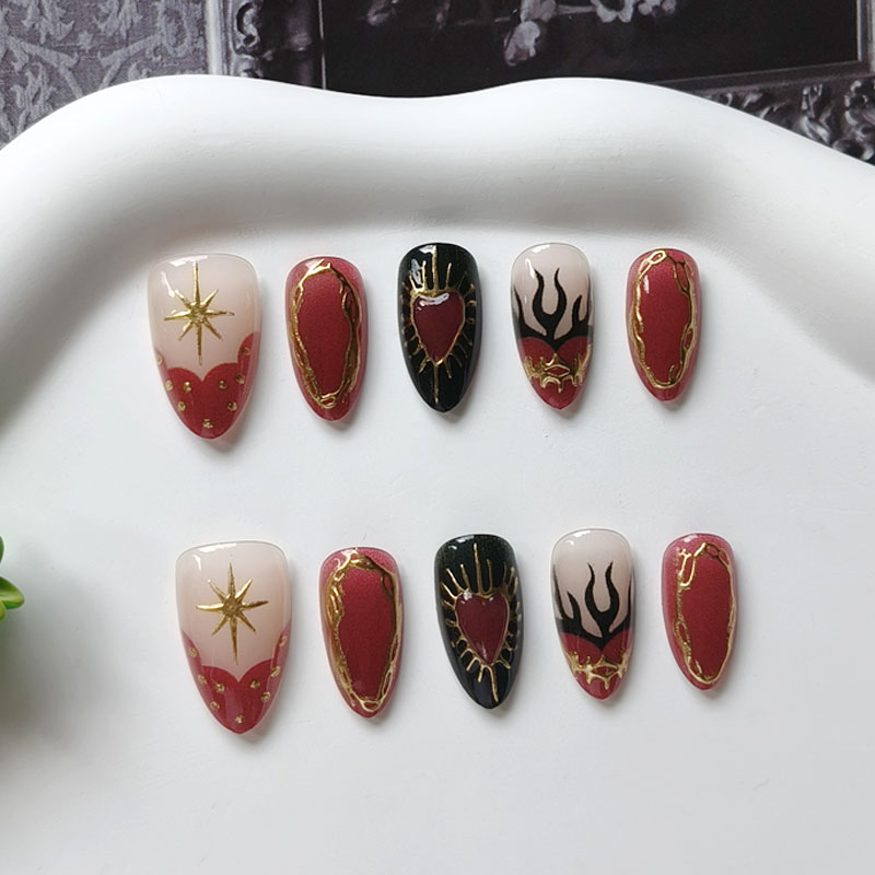 10 ชิ้น เล็บปลอมสำหรับผู้หญิง  - Nail Art Eye Cat บทวิจารณ์และราคา