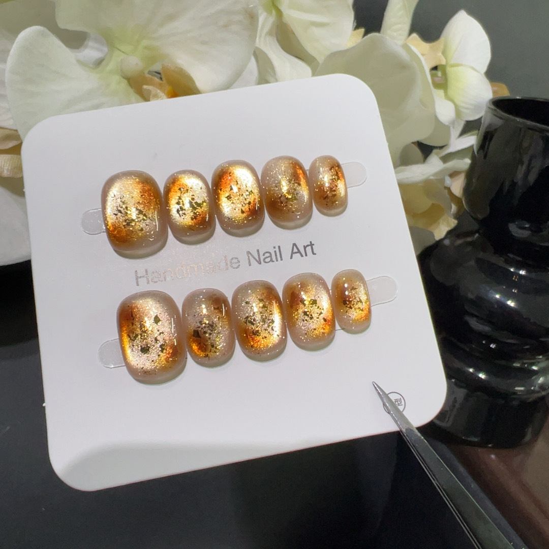 เล็บปลอมแบบกดติด 10 ชิ้น ทำมือ - Nail Art Full Cat Eye บทวิจารณ์และราคา