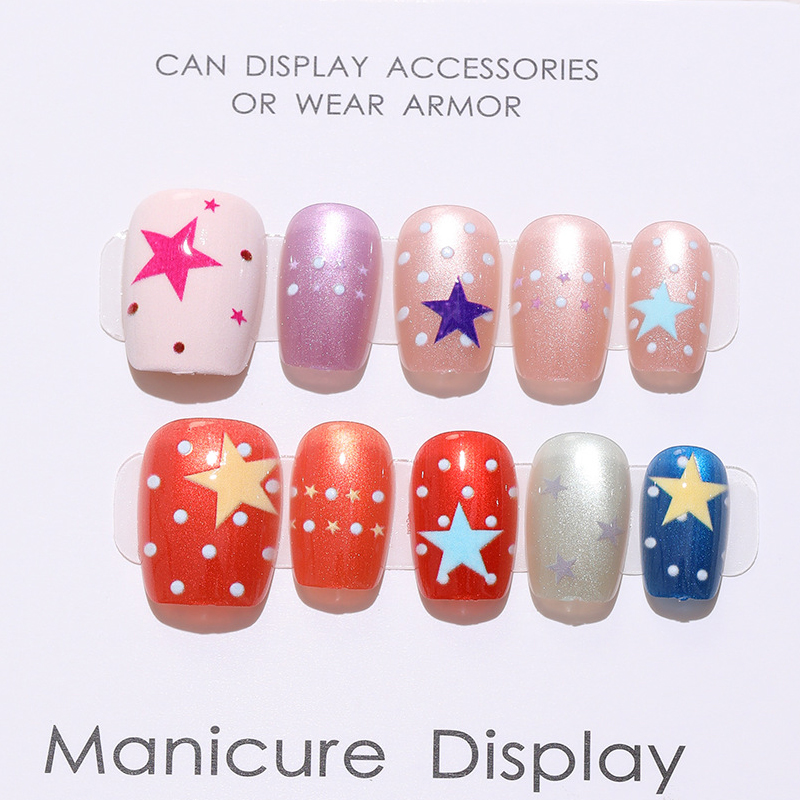 เล็บปลอมแบบกดติด 10 ชิ้น สไตล์ - Nail Art Eye Cat บทวิจารณ์และราคา