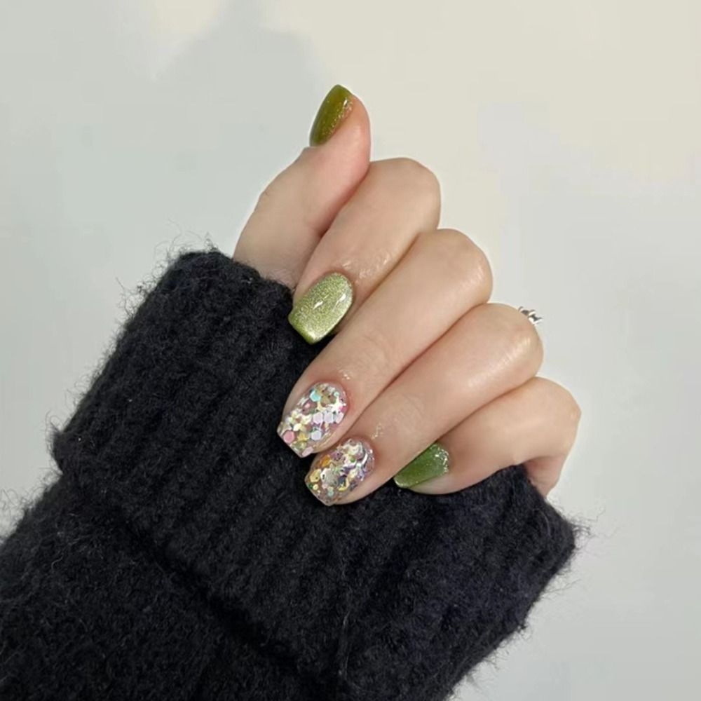 24 ชิ้น เล็บปลอมแบบกดติดลายตาแ - Nail Art Full Cat Eye บทวิจารณ์และราคา