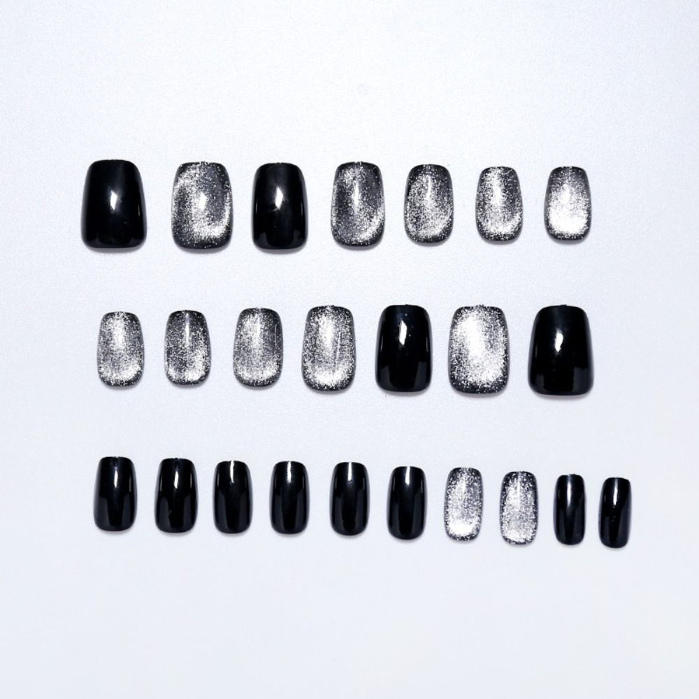 24 ชิ้น เล็บปลอมแบบกดติดลายตาแ - Nail Art Full Cat Eye บทวิจารณ์และราคา