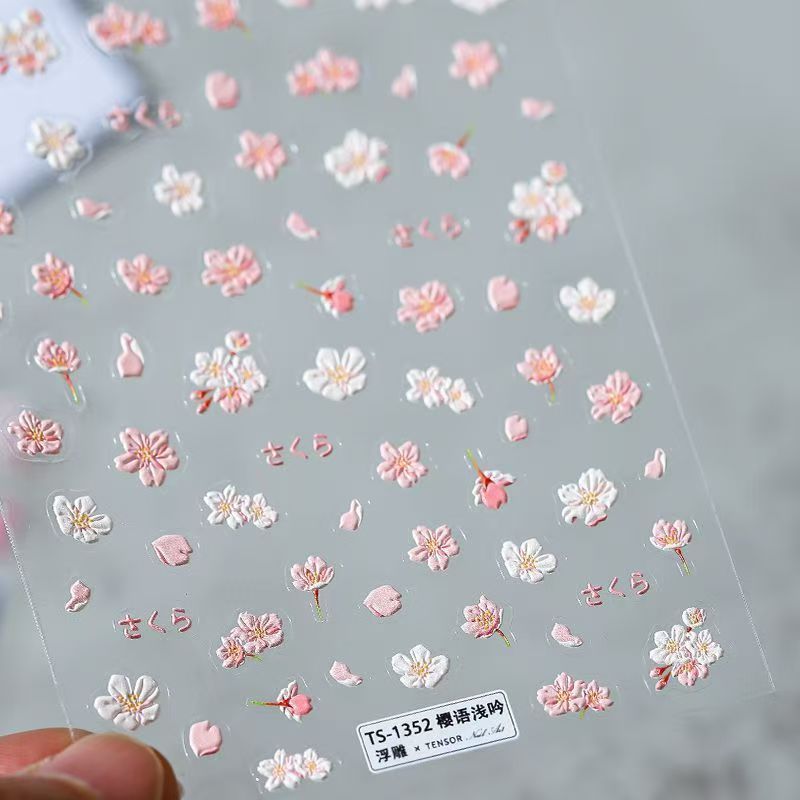 สติกเกอร์ติดเล็บลายดอกไม้ 1 ชิ - Nail Art Viral บทวิจารณ์และราคา