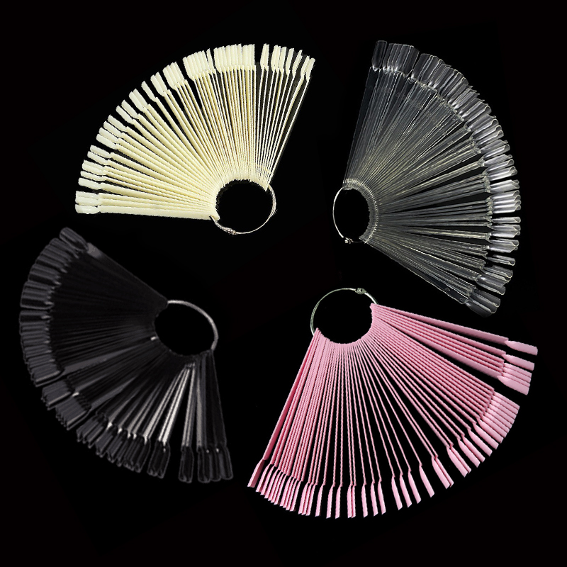 4 สี 50 ชิ้นเคล็ดลับเล็บปลอมเล - Nail Art Viral บทวิจารณ์และราคา